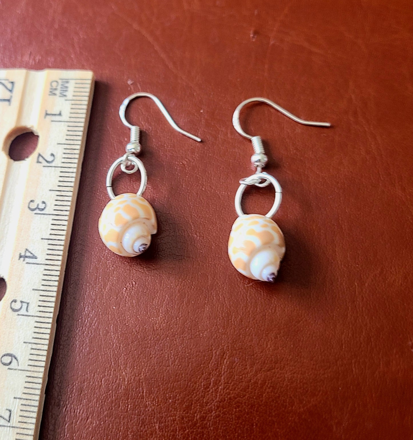 Dainty Giraffe Babylonia Drop Shell Earrings