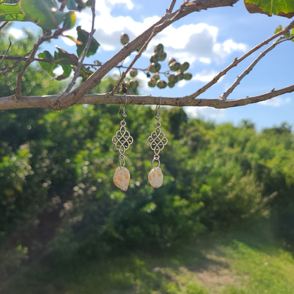 Beautiful Dainty Giraffe Print Babylonia Dangle Shell Earrings.