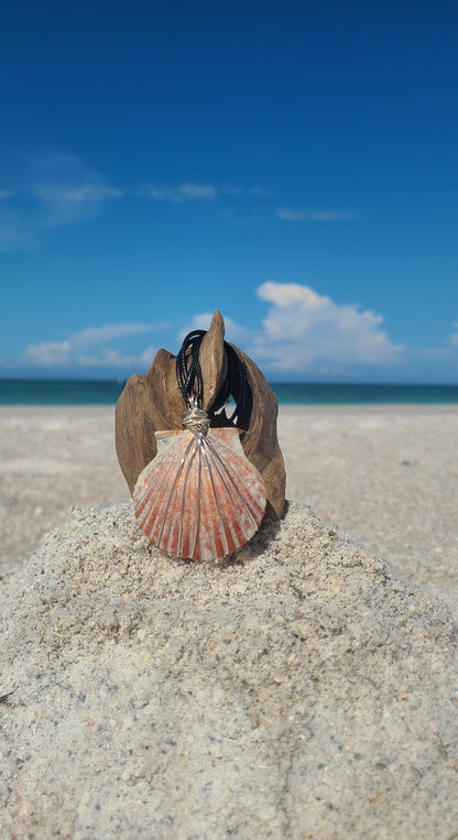 Beautiful Wrapped Bay Scallop Necklace