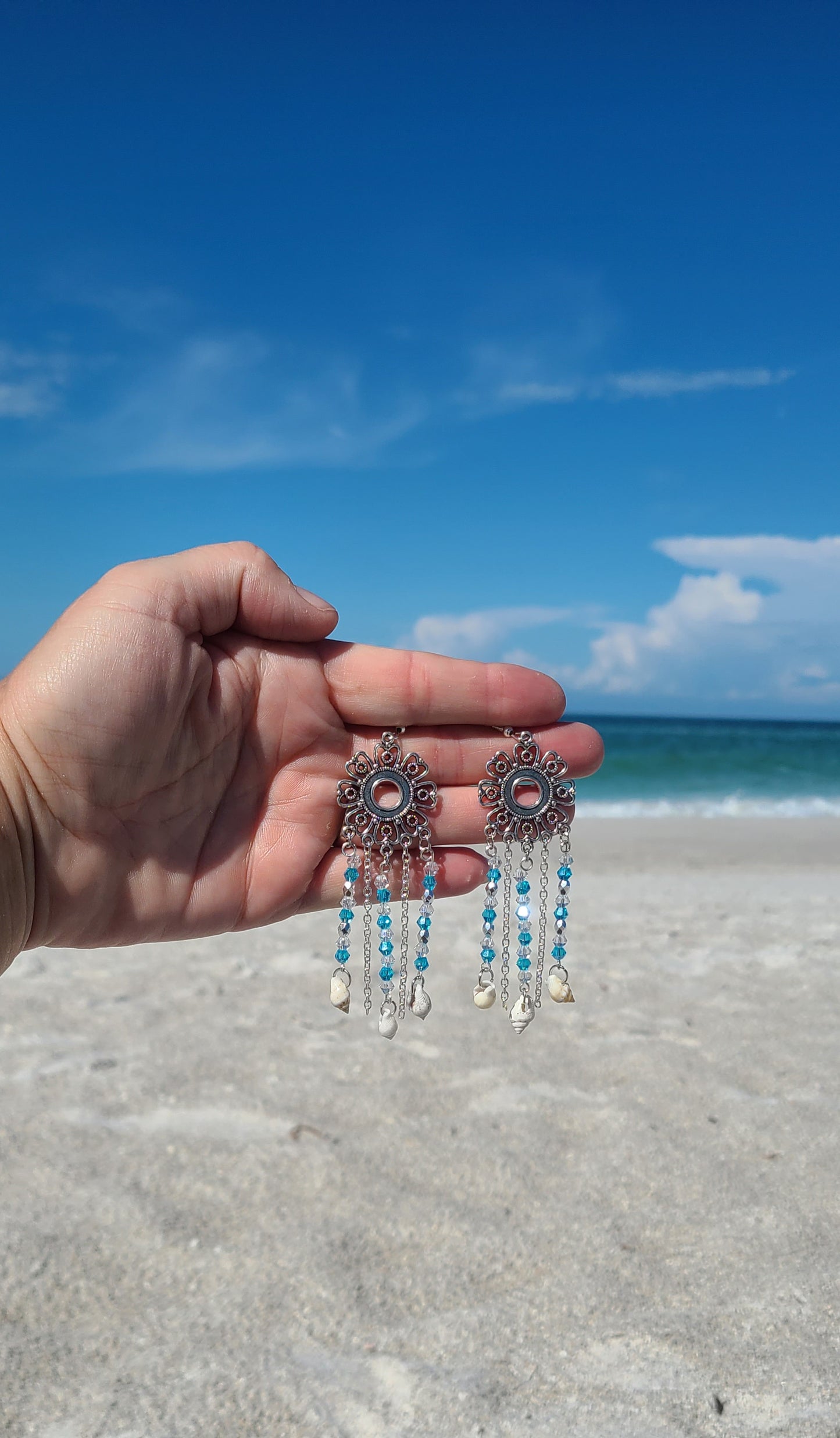 Amazing Stripped Nassa Chandelier Earrings