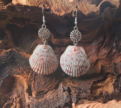 Medium Dangle Calico Scallop Earrings