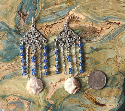 Beautiful Chandelier Cockle Shell Earrings