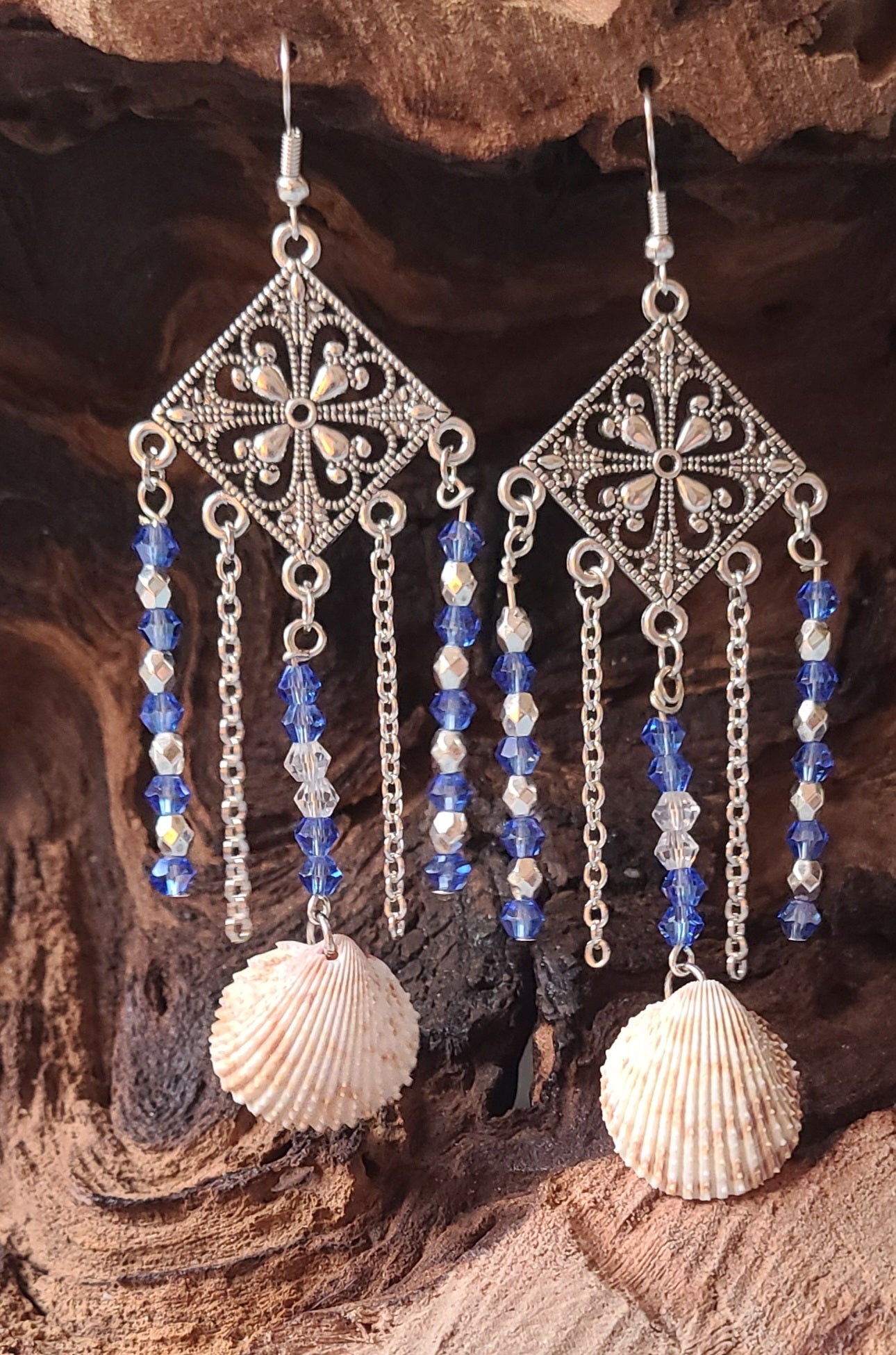 Beautiful Chandelier Cockle Shell Earrings