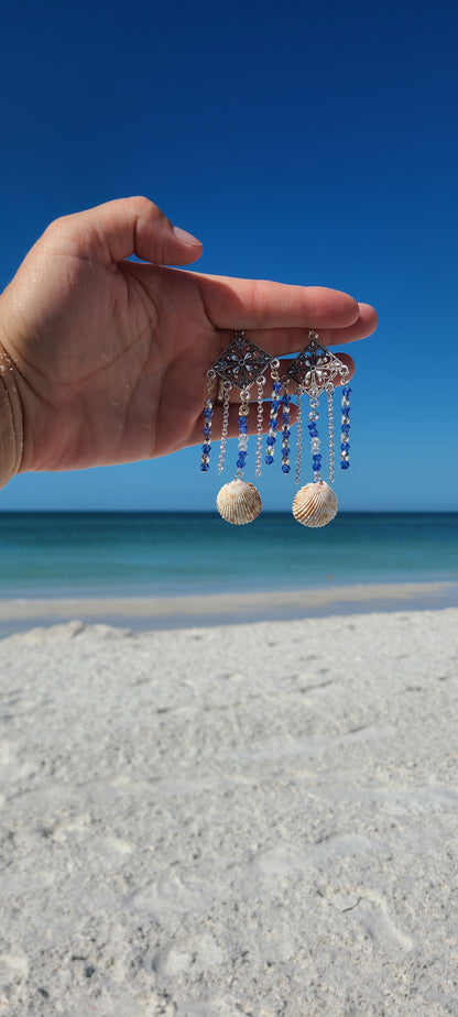 Beautiful Chandelier Cockle Shell Earrings