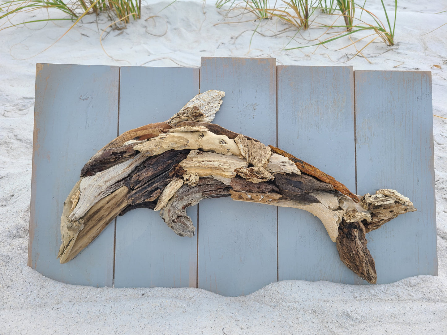 'Dolphin Love II' Driftwood Wall Art