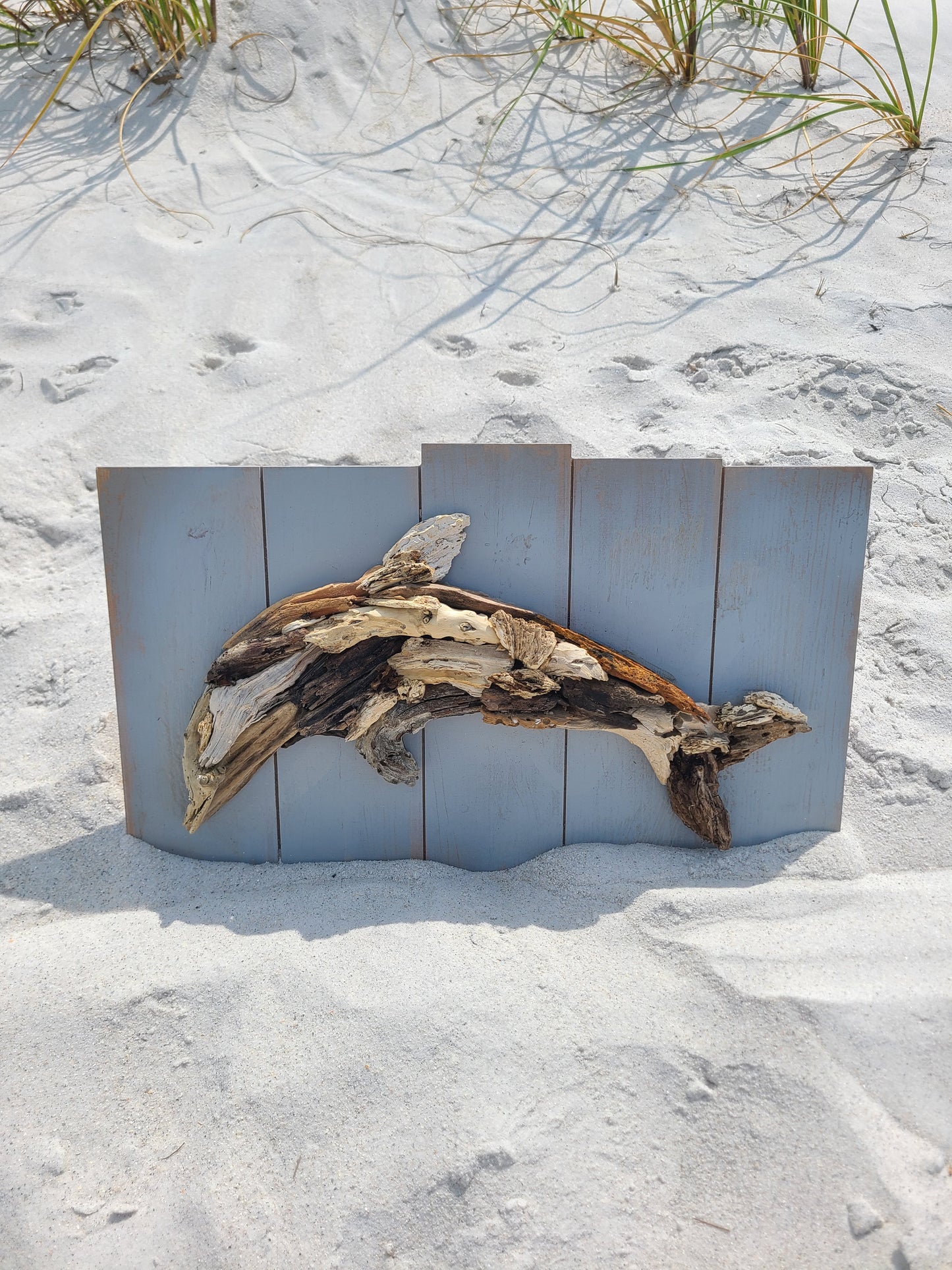 'Dolphin Love II' Driftwood Wall Art