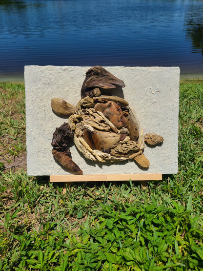 Seaturtle Love Driftwood Wall Art